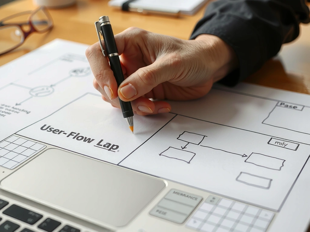 Hand-sketched user flow