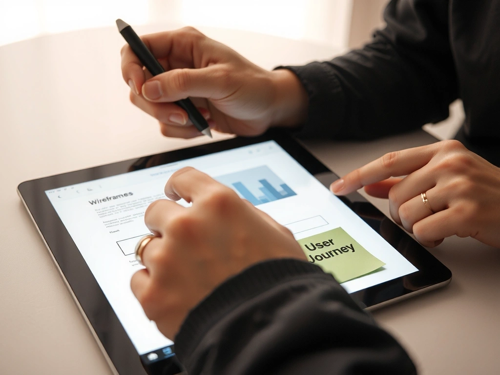 An annotated process snapshot showing user journey mapping